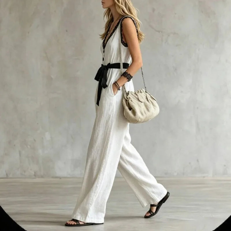 Molly Boho Belted Jumpsuit