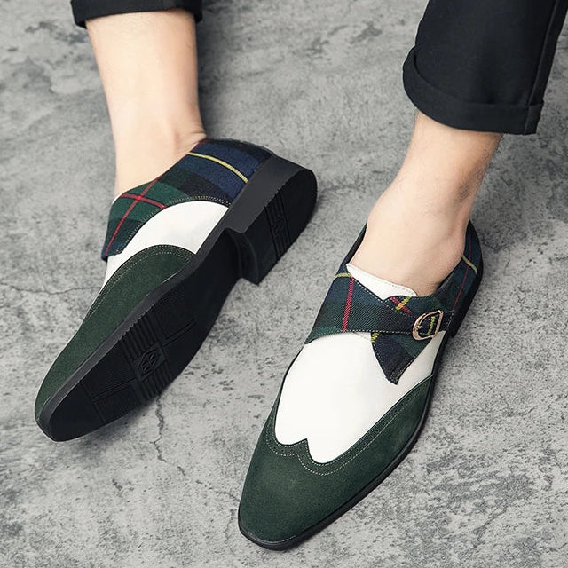 Prescott Tartan Monk Strap Shoes