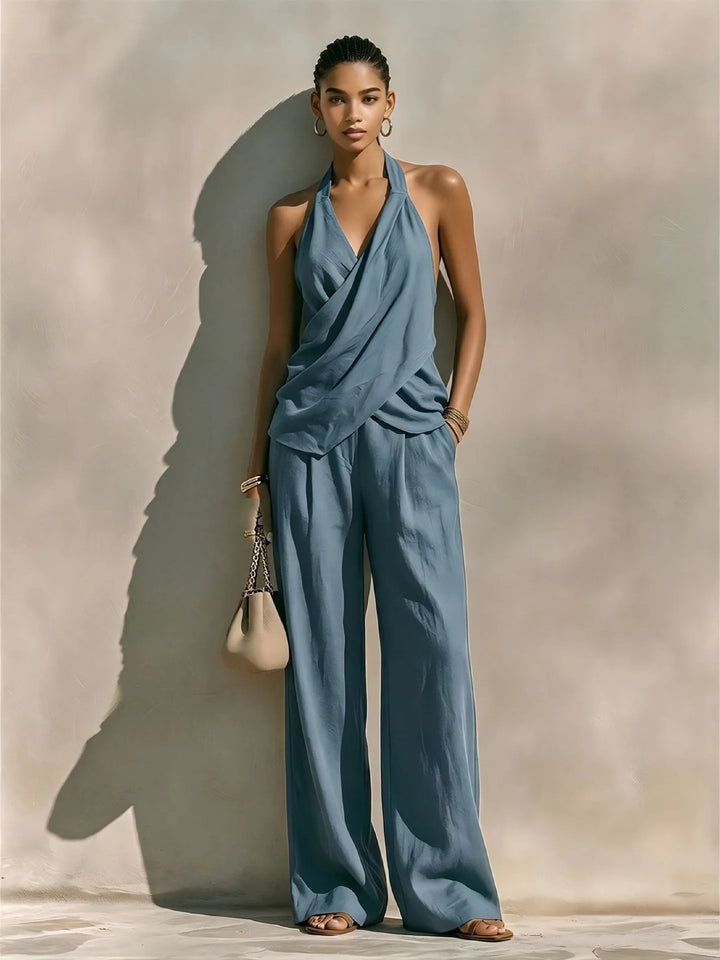 Seraphina Draped Halter Jumpsuit
