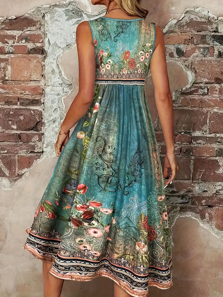 Penelope Boho Floral Midi Dress