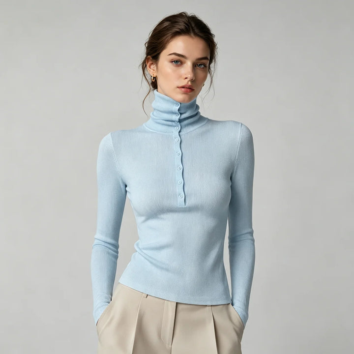 Elodie Ribbed Mock Neck Top