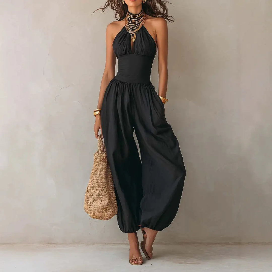 Brenna Halter Wide Leg Jumpsuit