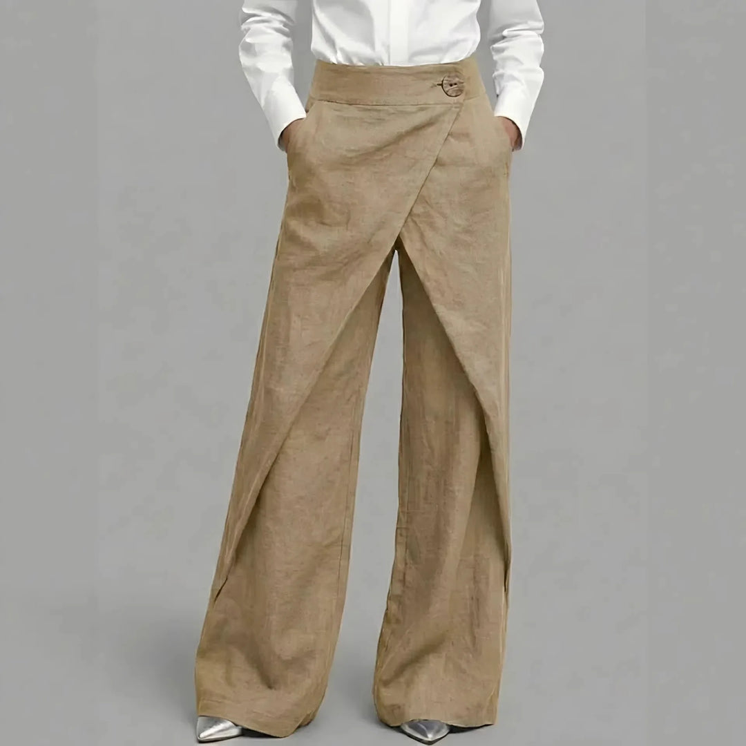 Abby Wrap Linen Wide Leg Pants