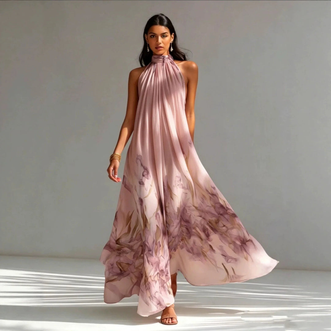 Maecey Printed Halter Maxi Dress