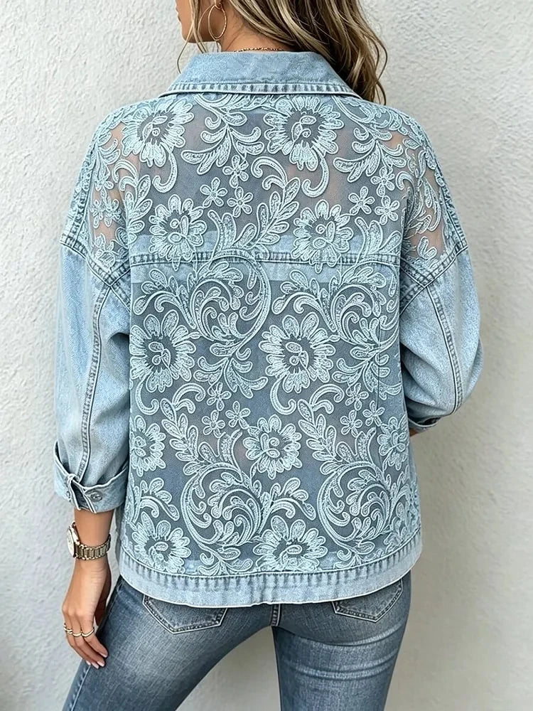 Maeva Lace Denim Jacket