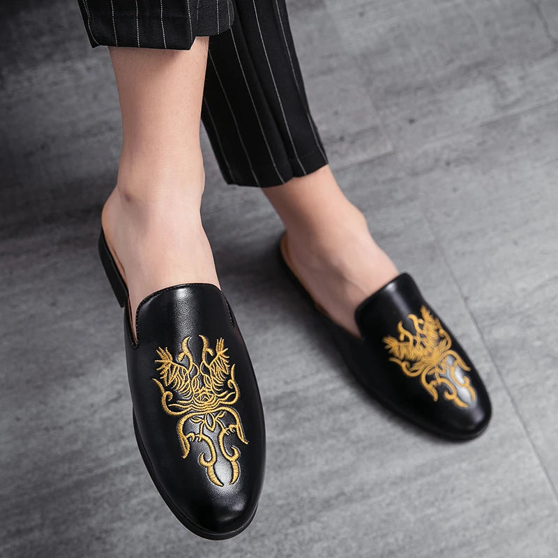 Gabriel Embroidered Mule Loafers