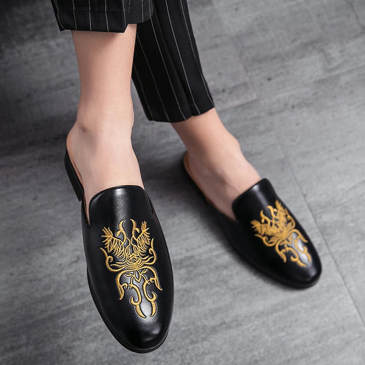 Gabriel Embroidered Mule Loafers
