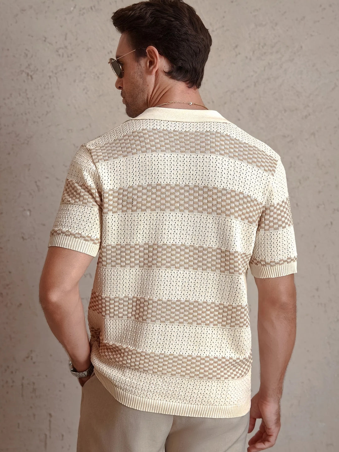 Brooks Striped Knit Polo Shirt