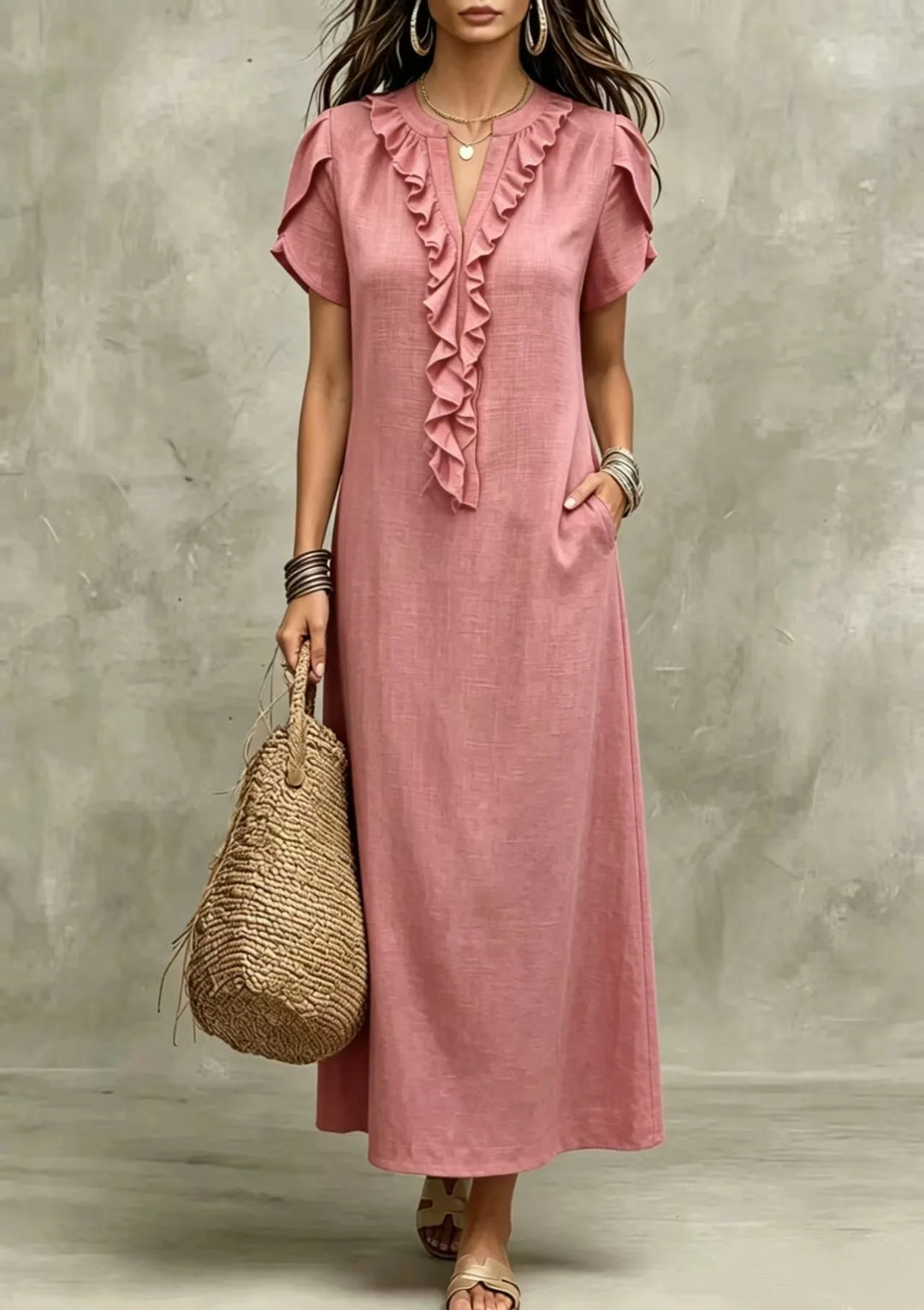 Brenna Relaxed Ruffle Maxi Dress