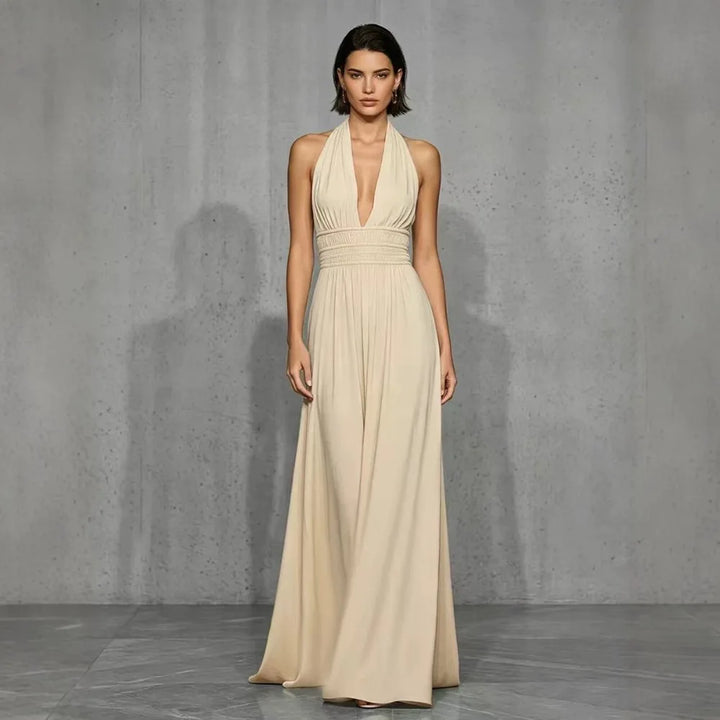 Valentina Elegant Halter Maxi Dress