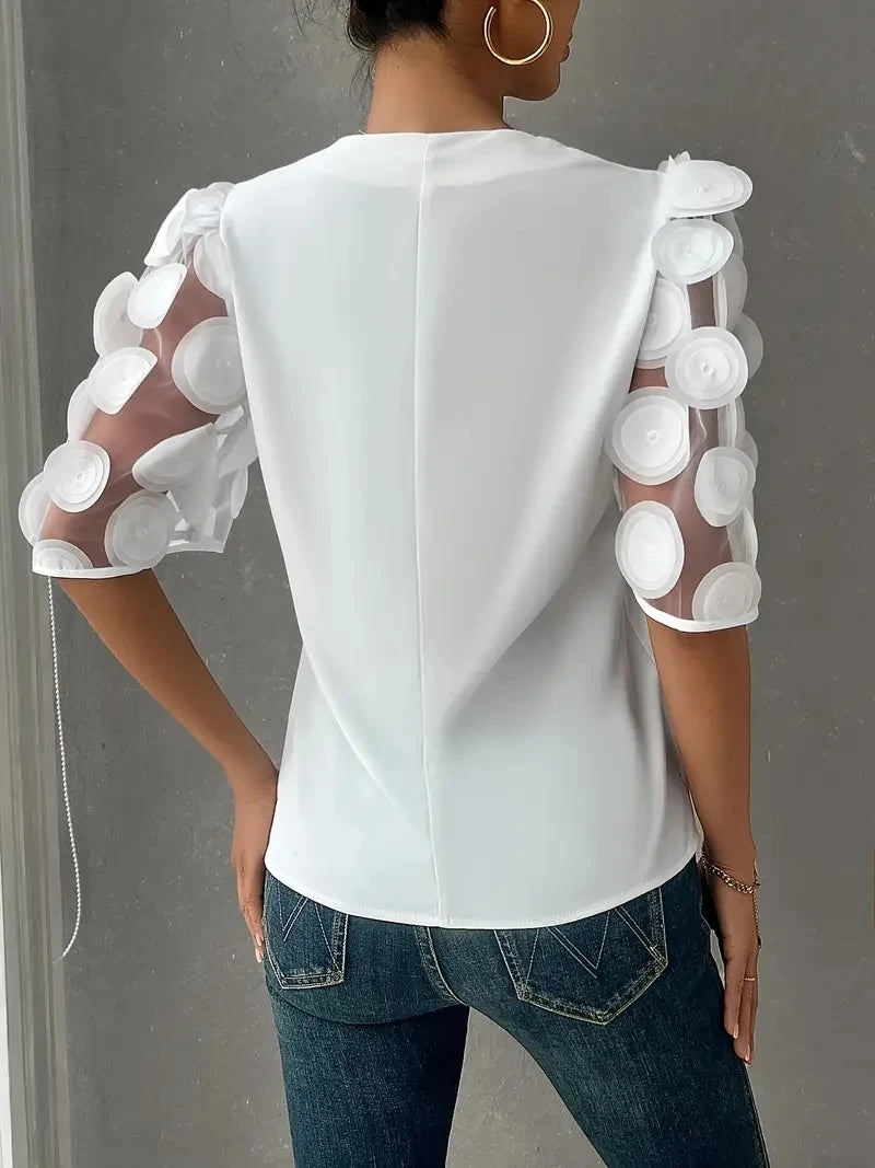 Isabelle Sheer Puff Sleeve Blouse
