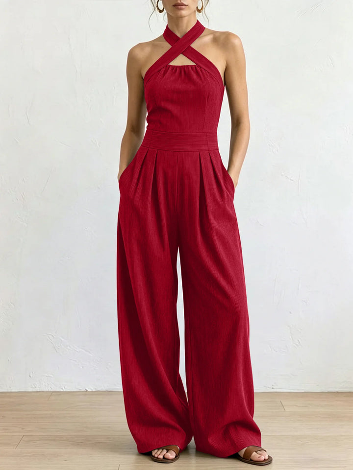 Valeria Halter Wide Leg Jumpsuit