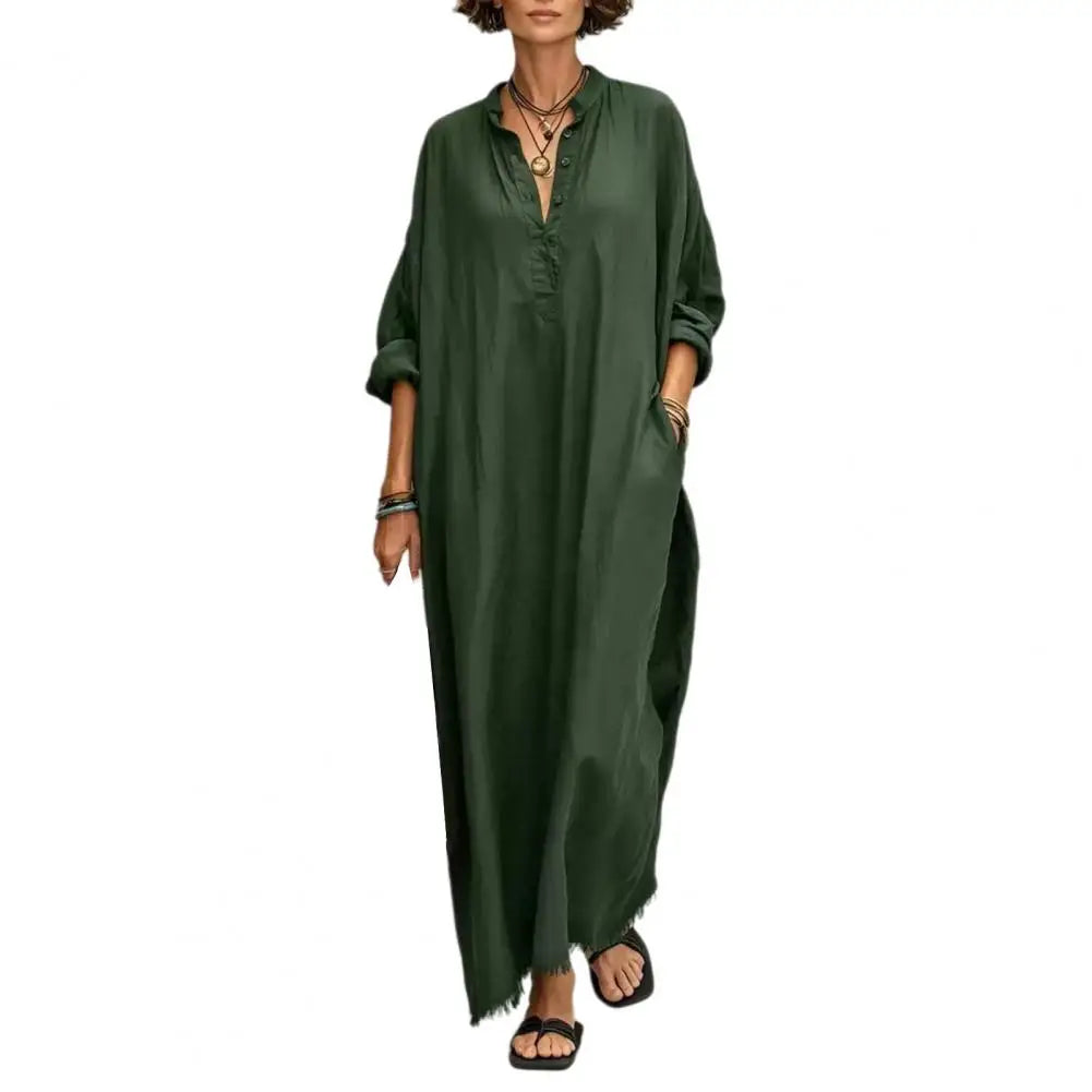 Amy Casual Maxi Shirt Dress