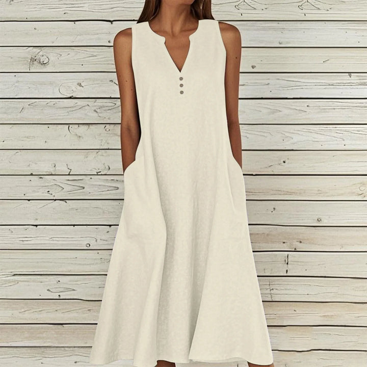Kailey Effortless V Neck Midi Dress