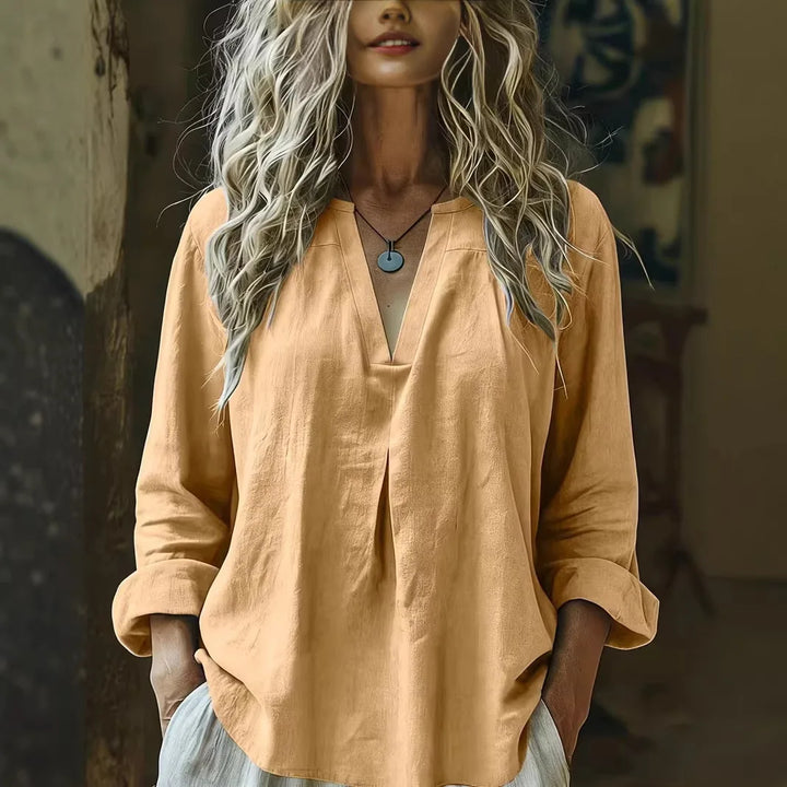Everly Relaxed V Neck Blouse