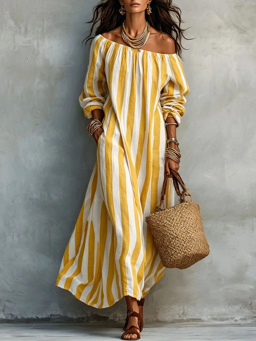 Natalie Off Shoulder Maxi Dress