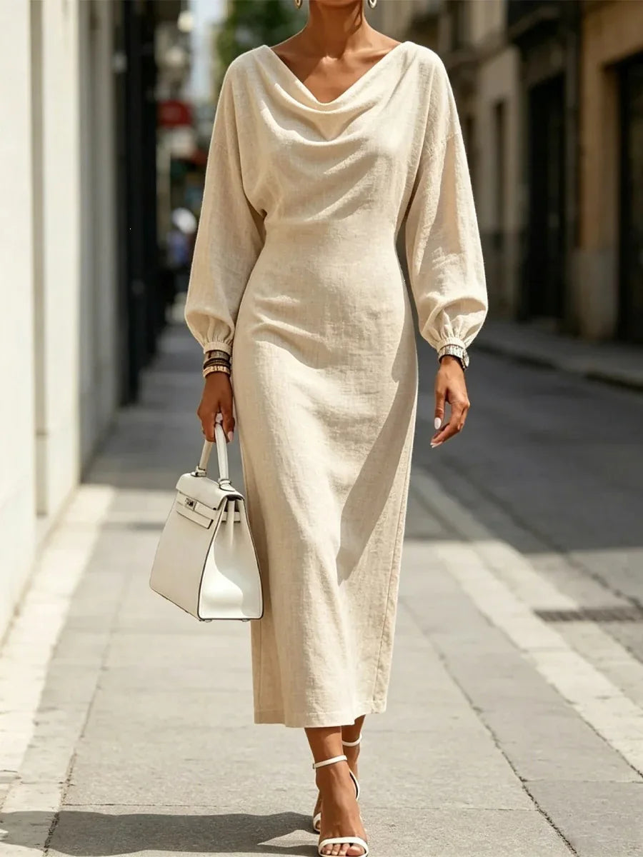 Adeline Cowl Neck Midi Dress