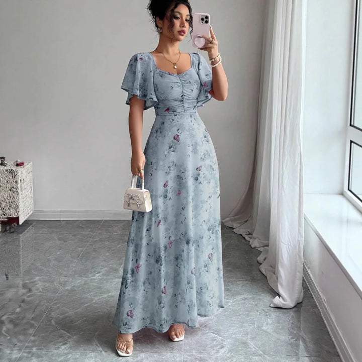 Aliyah Puff Sleeve Midi Dress