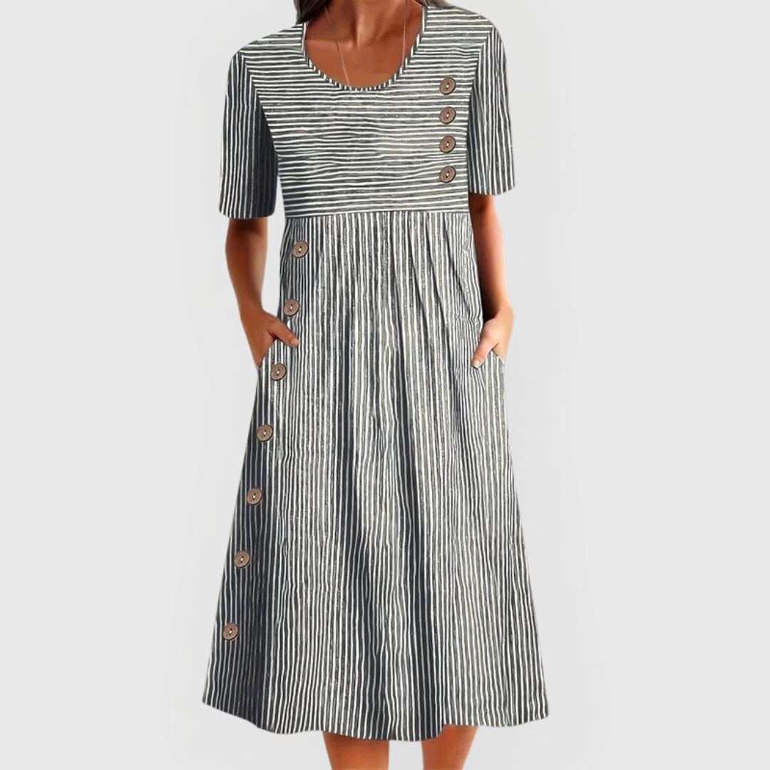 Mila Striped Midi Dress
