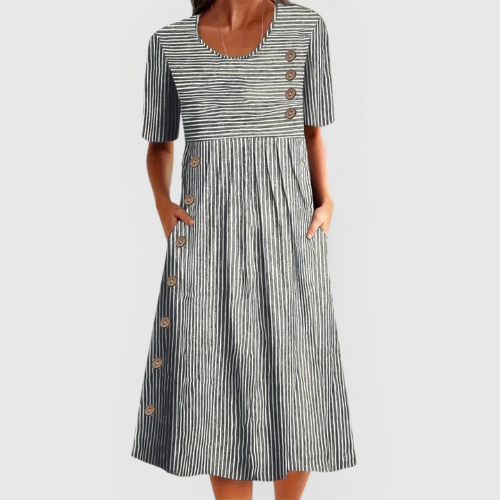Mila Striped Midi Dress