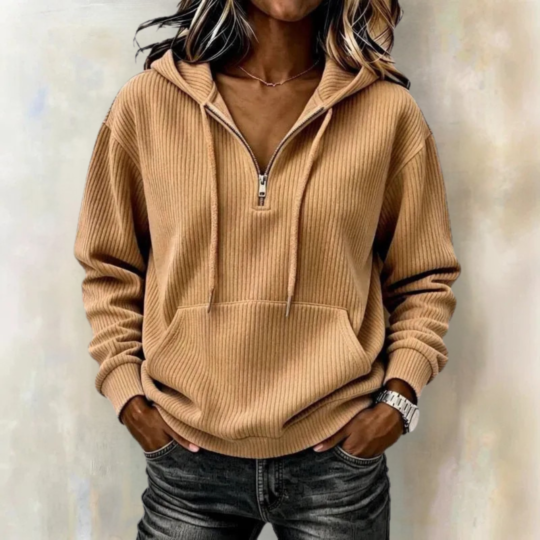 Moira Ribbed Hooded Sweatshirt