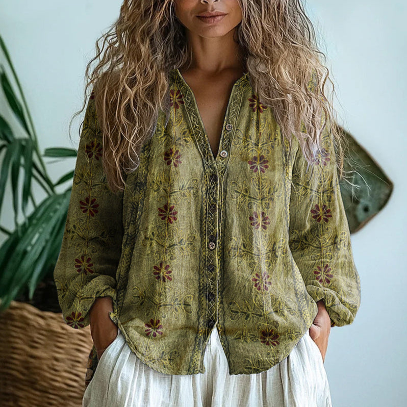 Laureen Elegant Floral Blouse