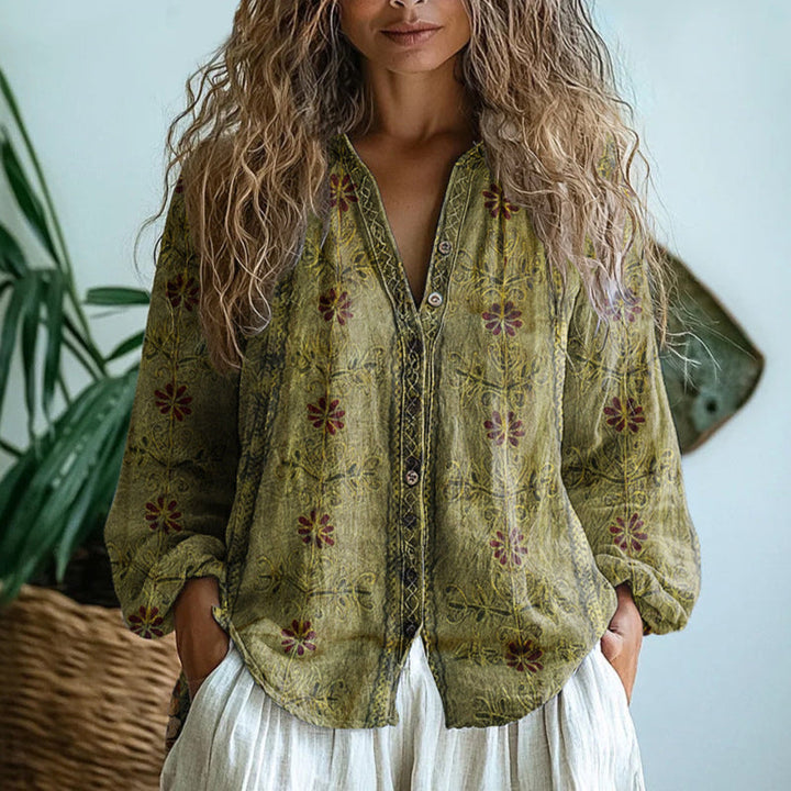 Laureen Elegant Floral Blouse