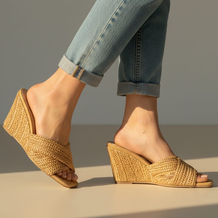 Elvira Raffia Platform Sandals