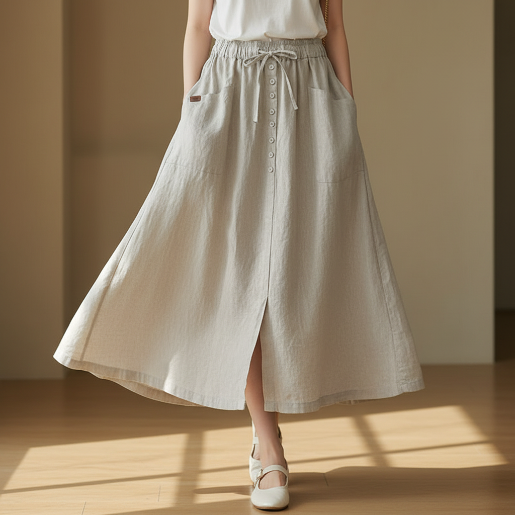 Adeline A-Line Linen Skirt