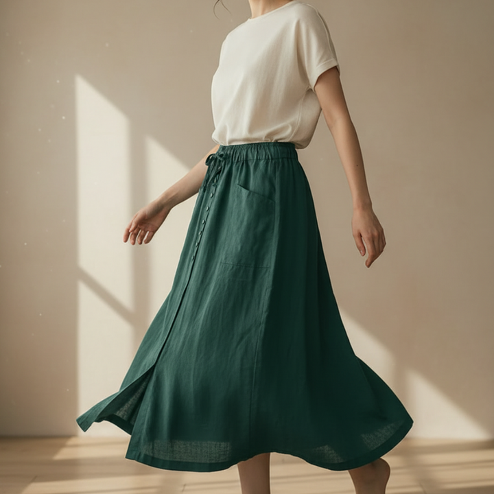 Adeline A-Line Linen Skirt