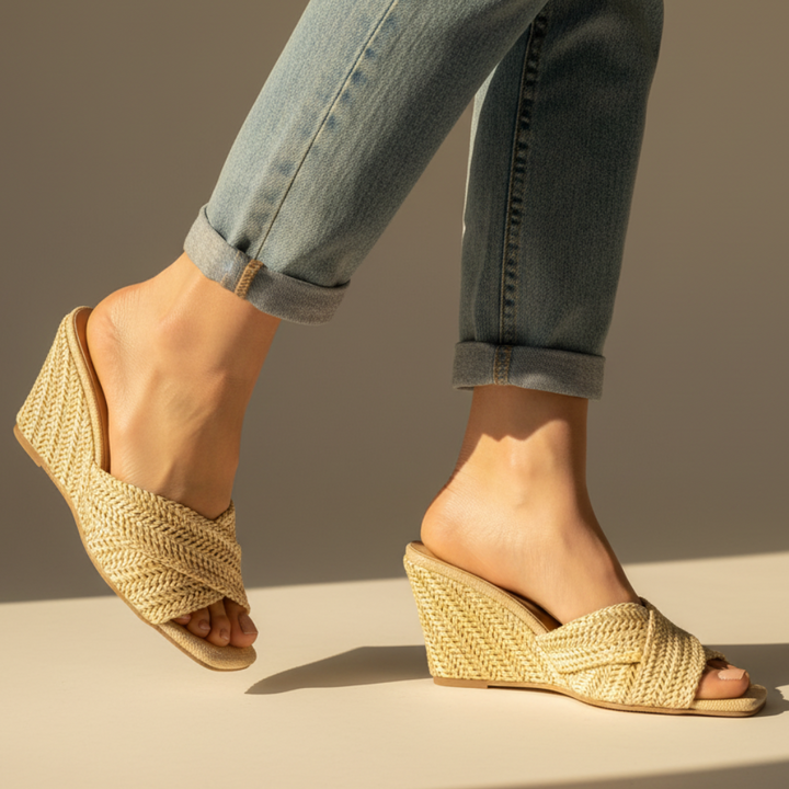 Elvira Raffia Platform Sandals