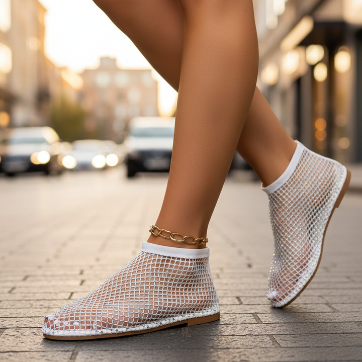 Dakota Rhinestone Midnight Flats