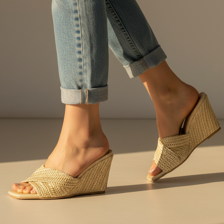 Elvira Raffia Platform Sandals