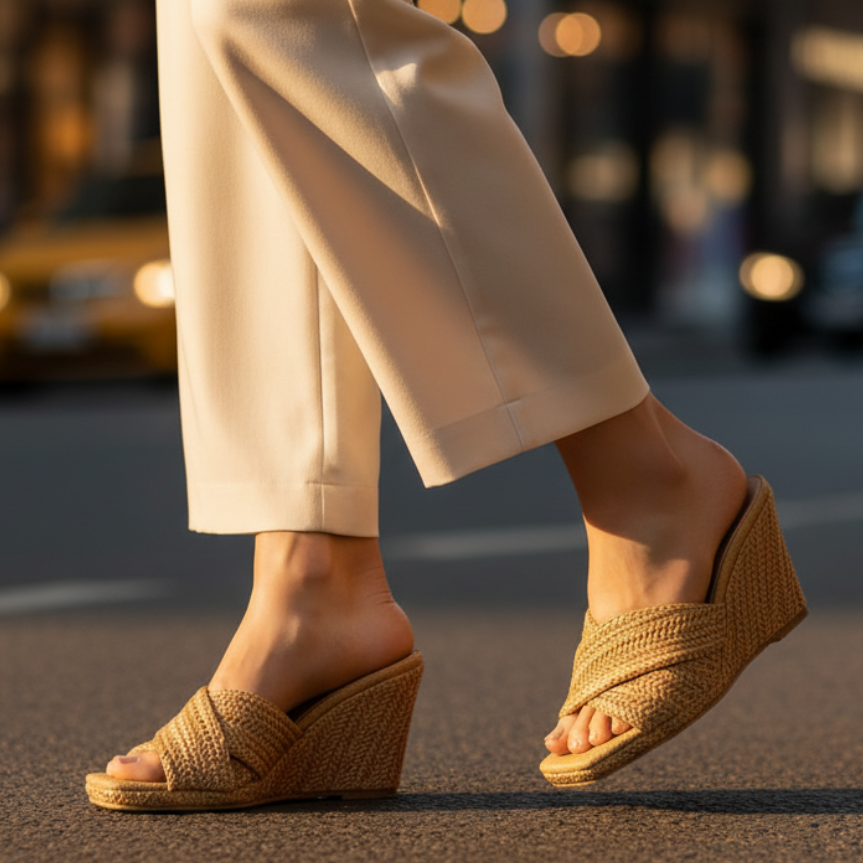 Elvira Raffia Platform Sandals
