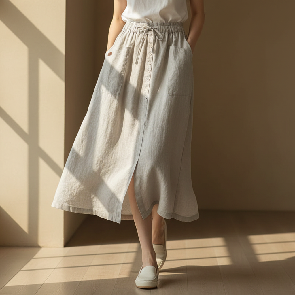 Adeline A-Line Linen Skirt