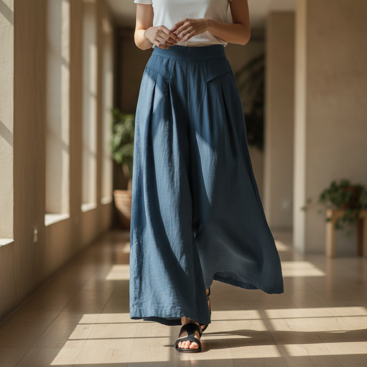 Adeline Cotton Linen Wide Leg Pants