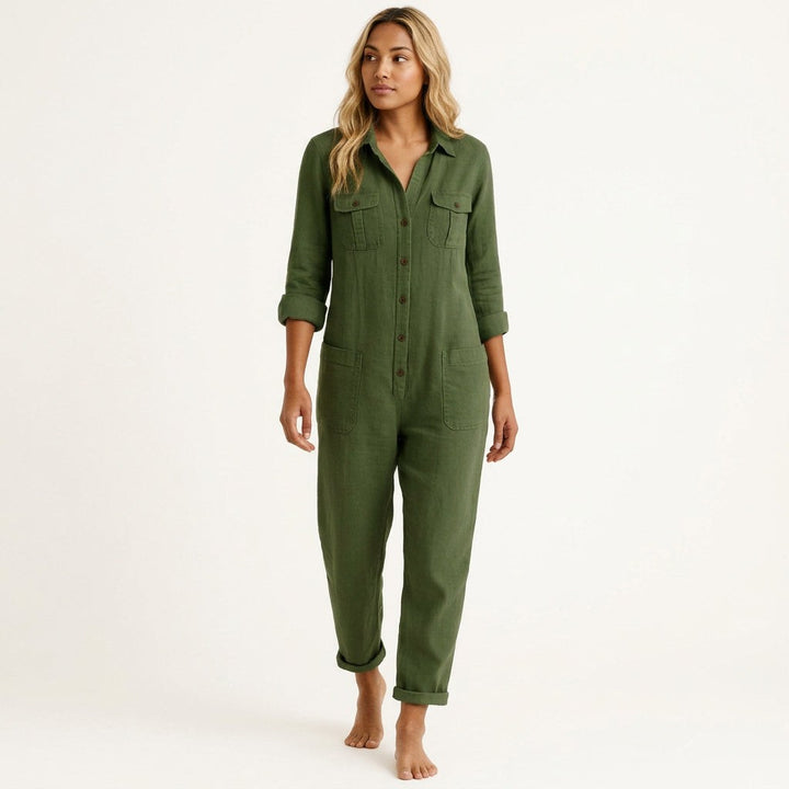 Lynna Jumpsuit with Button Front