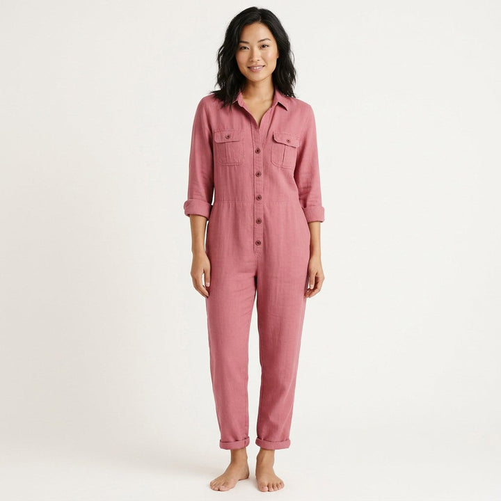 Lynna Jumpsuit with Button Front