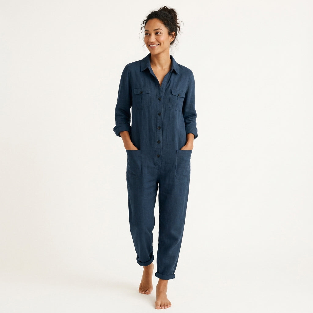 Lynna Jumpsuit with Button Front