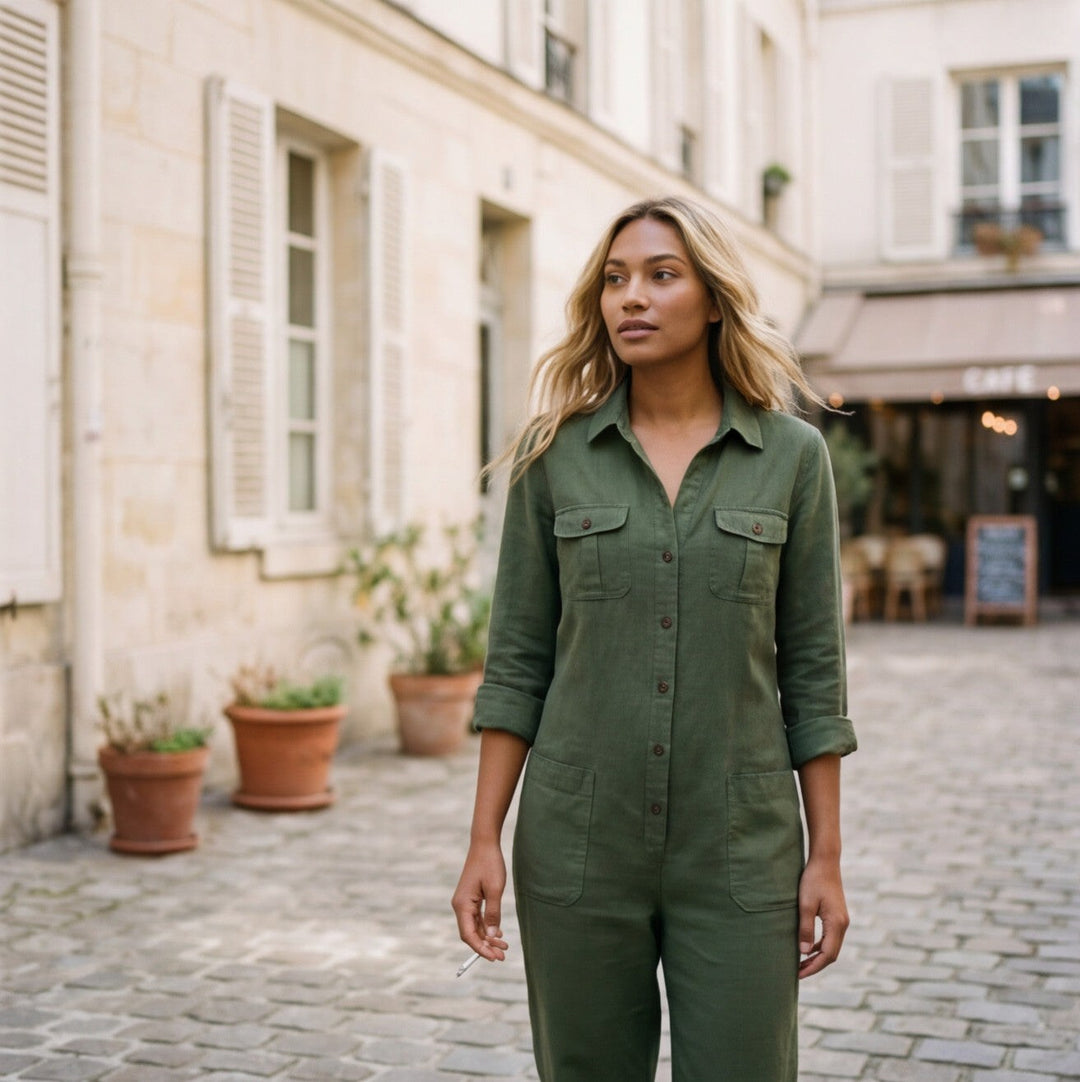 Lynna Jumpsuit with Button Front