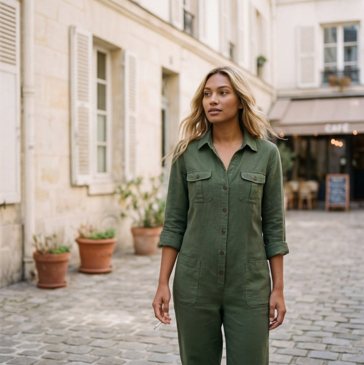 Lynna Jumpsuit with Button Front