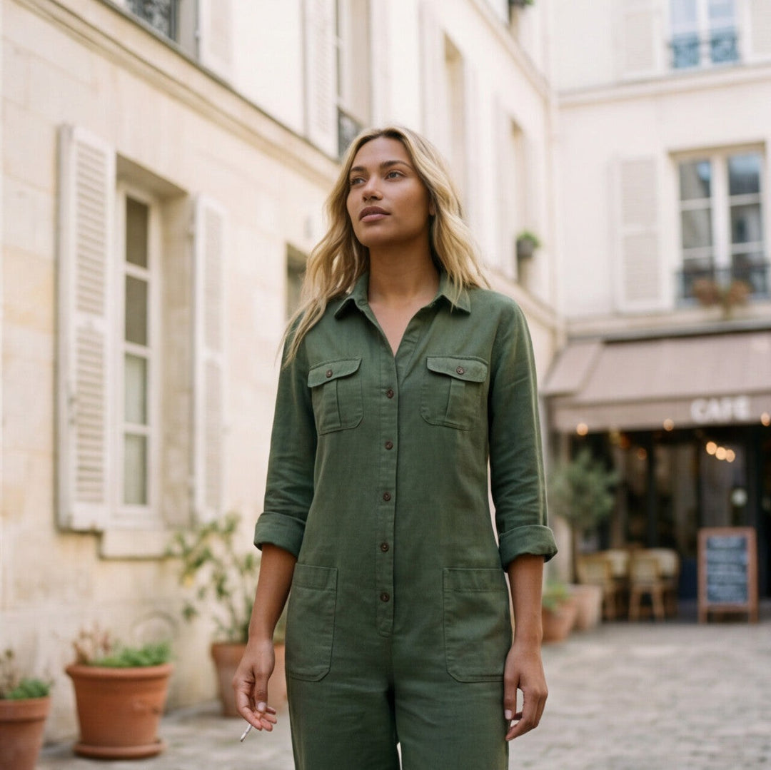 Lynna Jumpsuit with Button Front