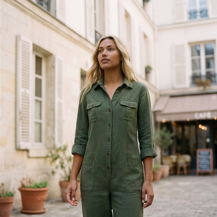 Lynna Jumpsuit with Button Front