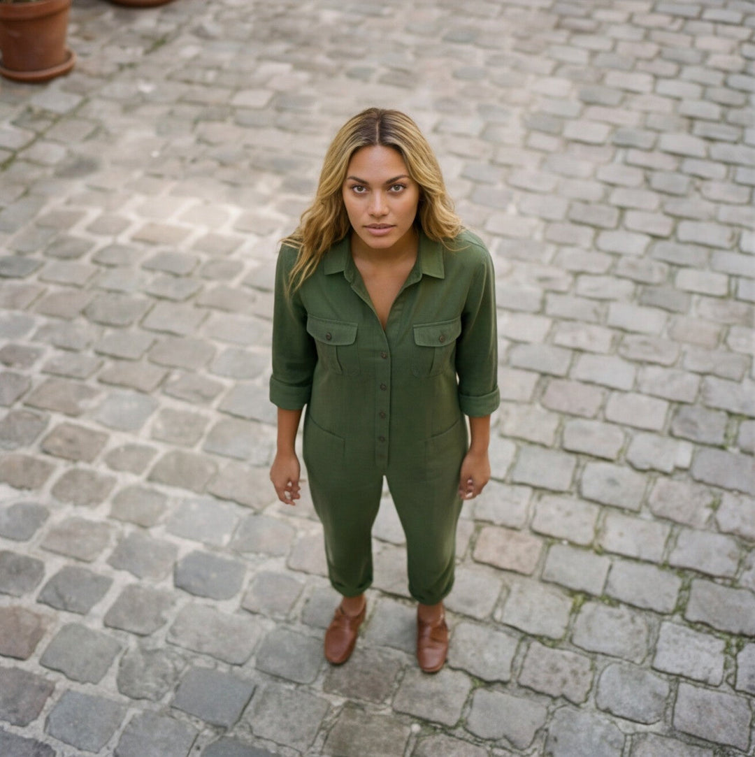 Lynna Jumpsuit with Button Front