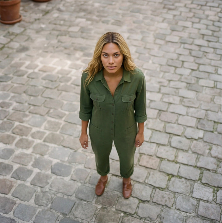Lynna Jumpsuit with Button Front