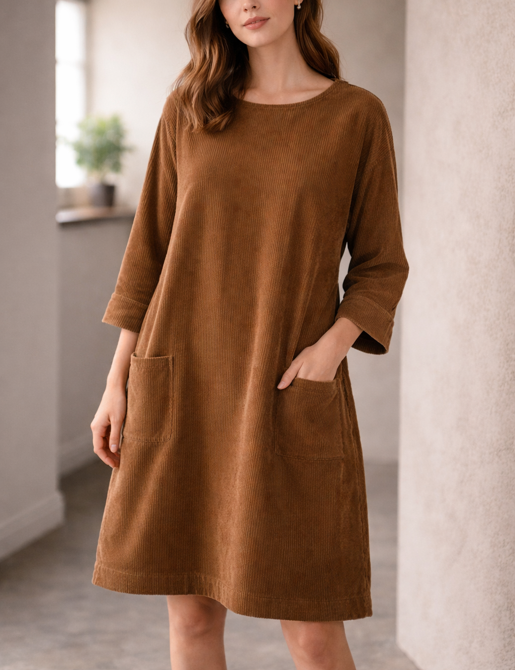 Alessia Long Sleeve Dress Round Neckline