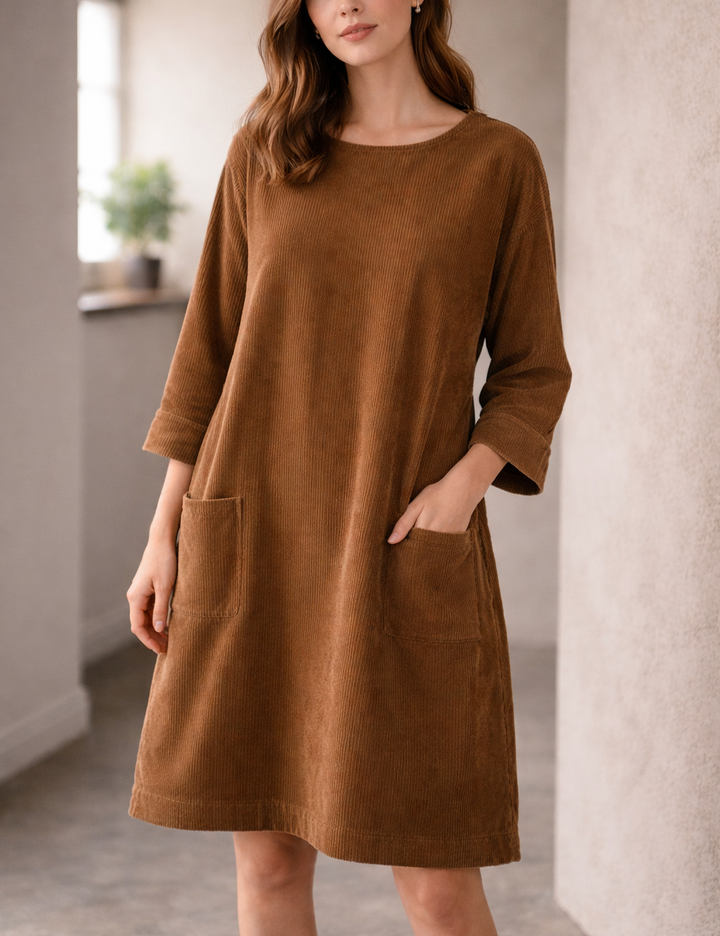 Alessia Long Sleeve Dress Round Neckline