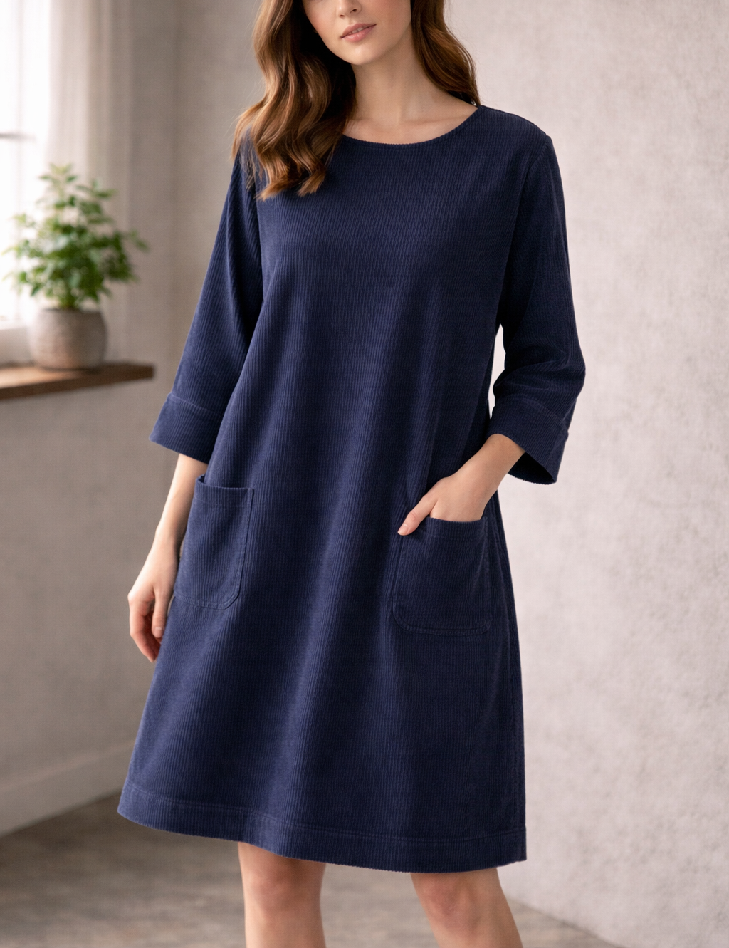 Alessia Long Sleeve Dress Round Neckline