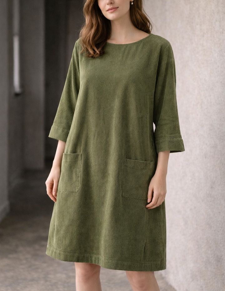 Alessia Long Sleeve Dress Round Neckline