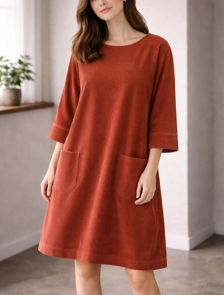 Alessia Long Sleeve Dress Round Neckline